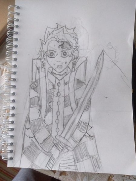 Танжиро рисунок карандашом для срисовки