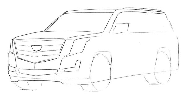 Кадиллак Эскалейд карандашом