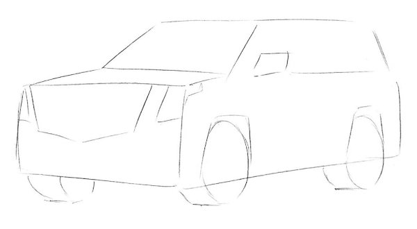 Кадиллак нарисовать поэтапно