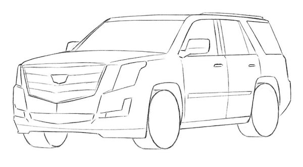 Кадиллак Эскалейд рисунок