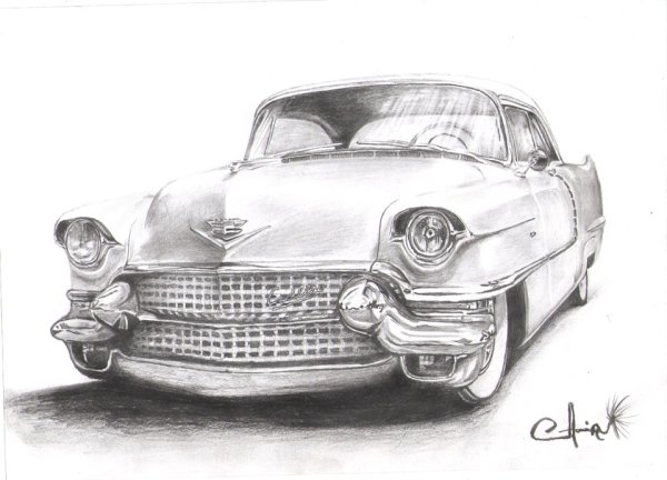 Раритетная машина карандашом