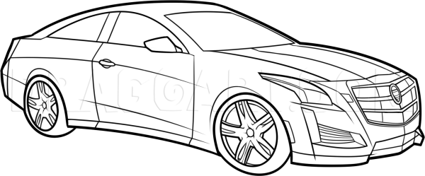 Машина Кадиллак рисунок вид сбоку