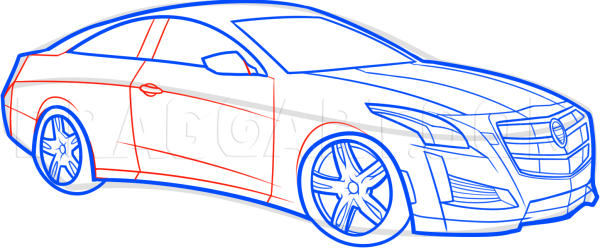 Кадиллак рисунок поэтапно
