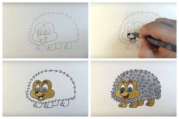 Ежик детский рисунок