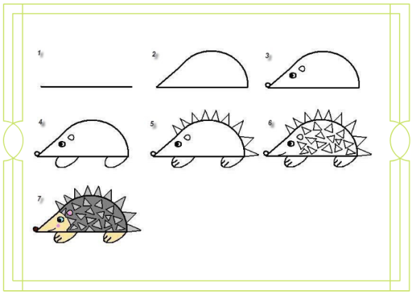 Ежик рисунок