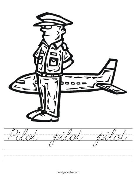 Раскраска профессии пилот