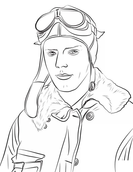 Летчик раскраска для детей