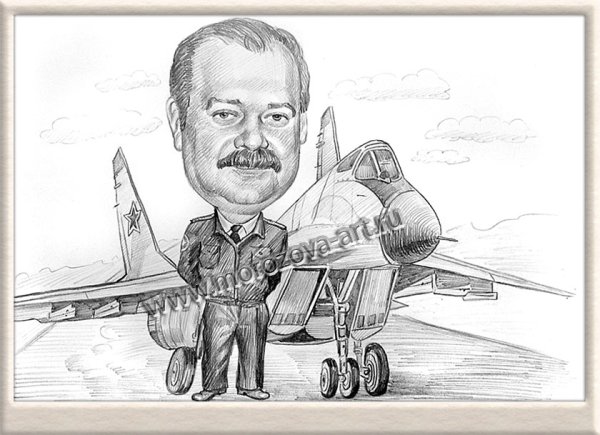 Шарж на 23 февраля на военном самолете