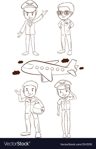 Поэтапное рисование летчика для детей