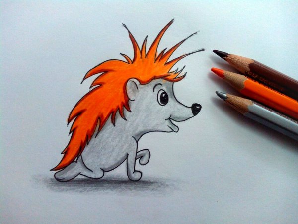 Колючий Ежик рисование