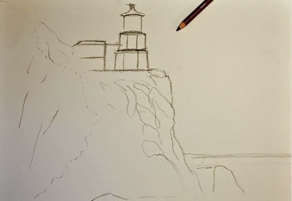 Утес карандашом