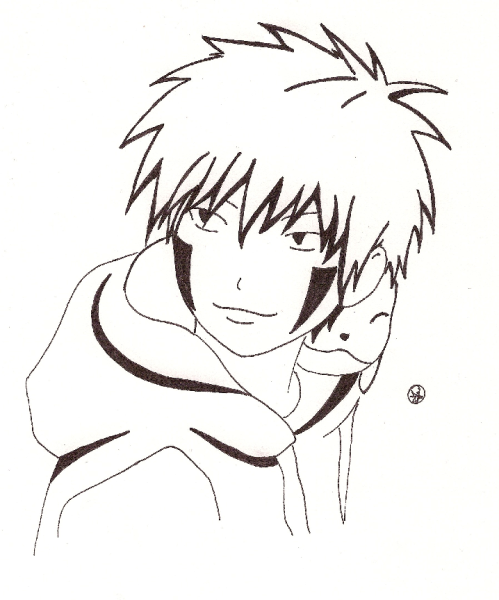 Наруто Киба для срисовки
