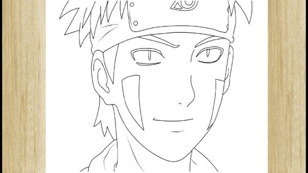 Раскраска Наруто Киба