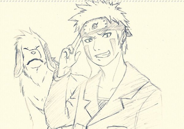 Раскраска Наруто Киба