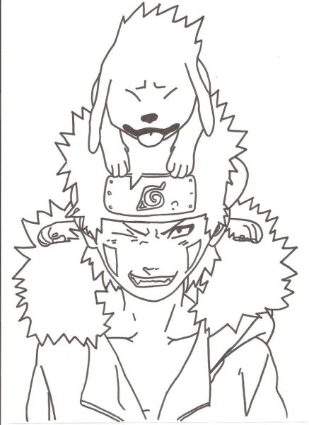 Раскраски аниме Наруто Киба