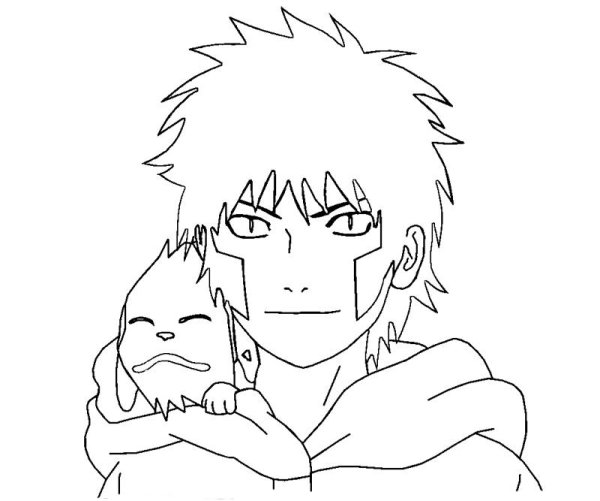 Раскраска Киба из Наруто