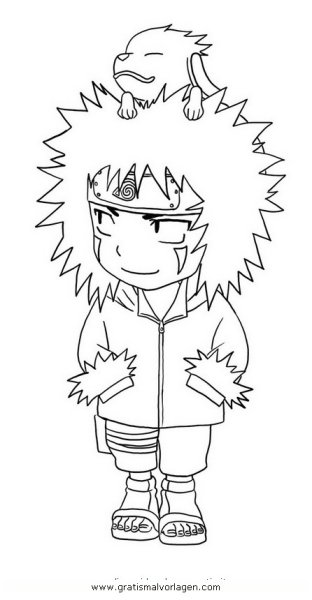 Киба и Акамару раскраска