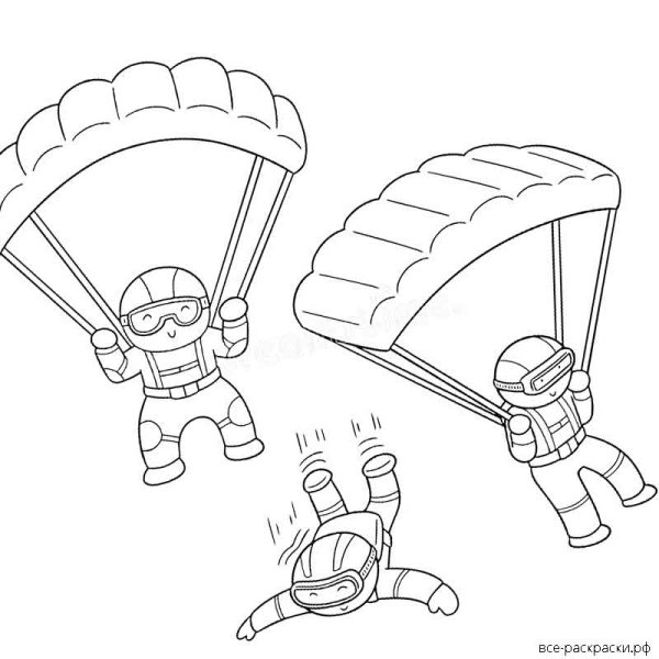 Парашют раскраска