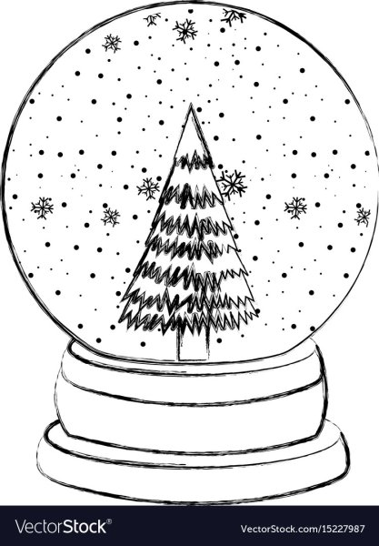 Раскраска новогодний шар со снегом