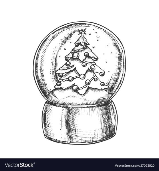 Новогодний снежный шар раскраска