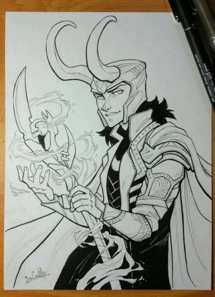 Локи Марвел рисунок