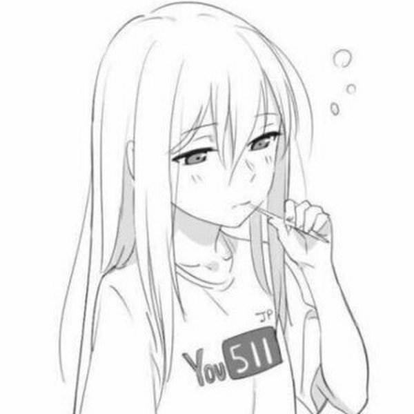 Тян для срисовки карандашом