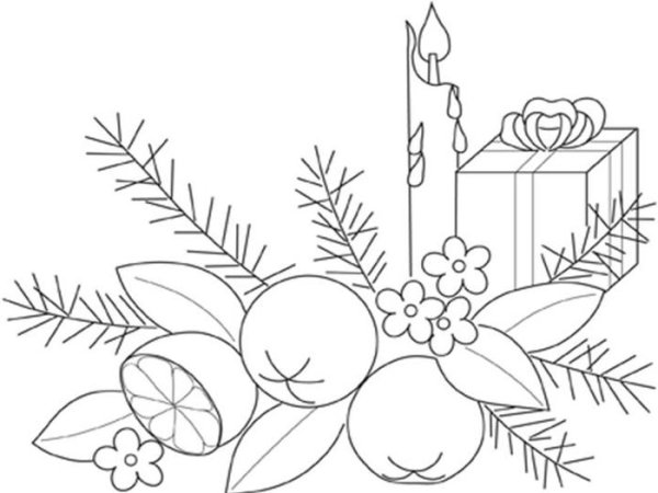 Новогодний натюрморт карандашом