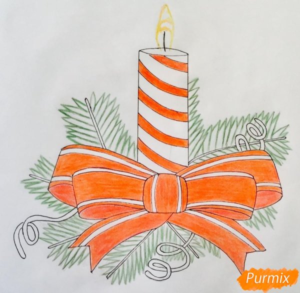 Свеча рисунок карандашом