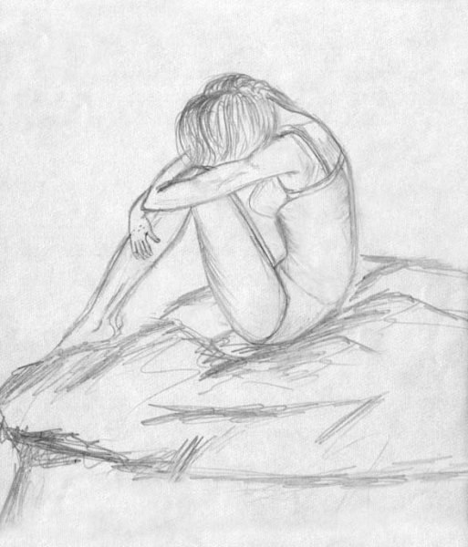 Грустный человек рисунок