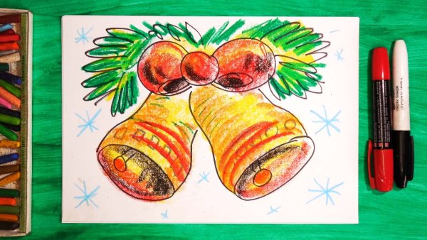 Рисование фломастерами для детей Новогодняя