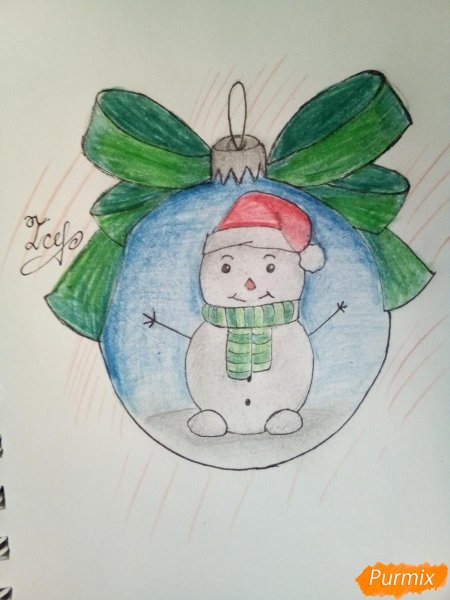 Рисунок на тему новый год легкий