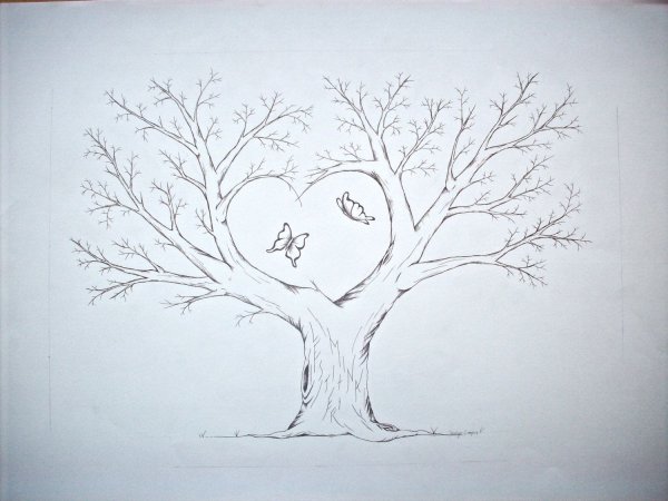 Дерево на ватмане