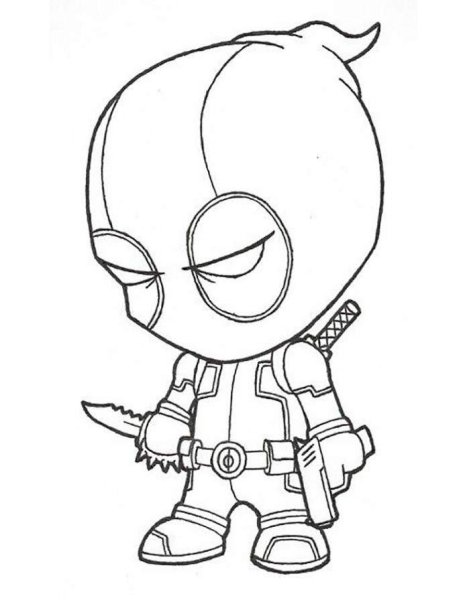 Раскраска Марвел Дэдпул