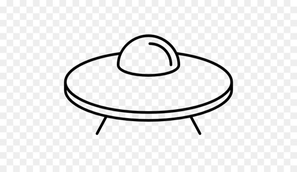 Летающая тарелка черно белая