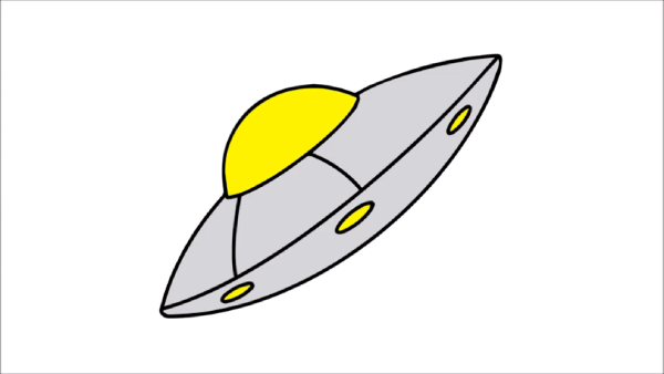 Летающая тарелка гуашью