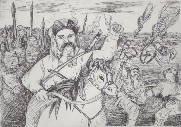 Тарас Бульба раскраска легкая