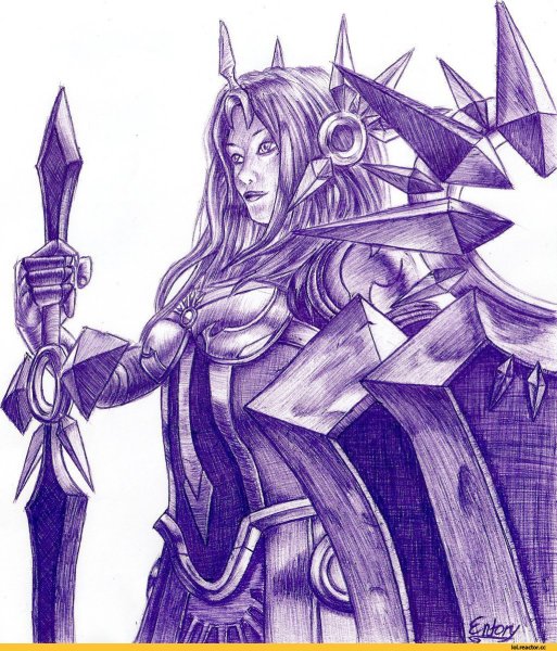 Leona League of Legends карандашом