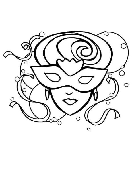 Маска девочек для раскрашивания