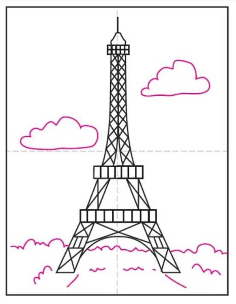 Эйфелева башня карандашом