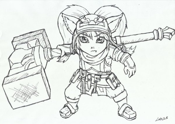 Раскраска League of Legends Эш