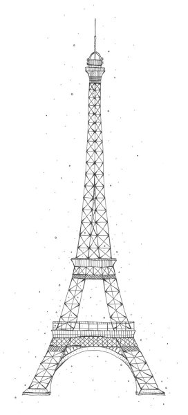 Поэтапное рисование Эйфелевой башни