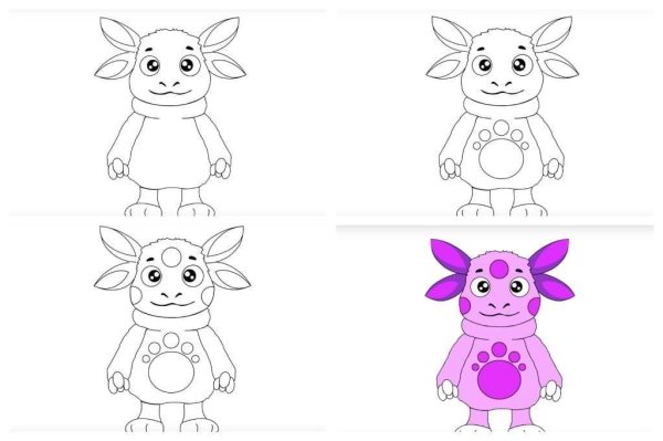 Лунтик рисунок карандашом