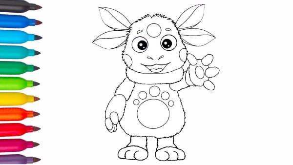 Лунтик рисунок для детей легко карандашом