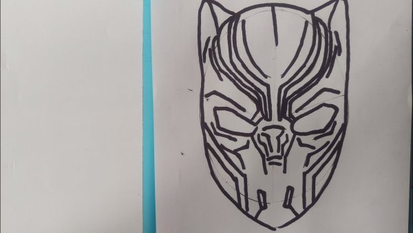 Черная пантера рисунок легко