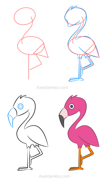 Как правильно нарисовать Фламинго
