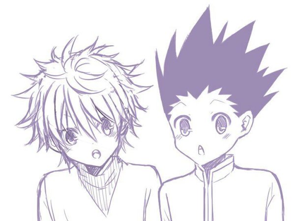 Гон и Киллуа для срисовки