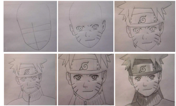 Рисование пошагово Naruto