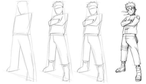 Рисунки аниме Наруто в полный рост