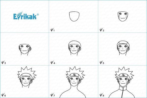 Нарисовать Наруто поэтапно