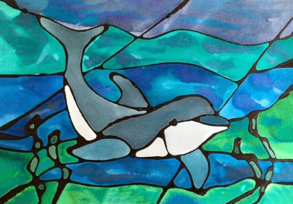 Рисование в технике мозаика